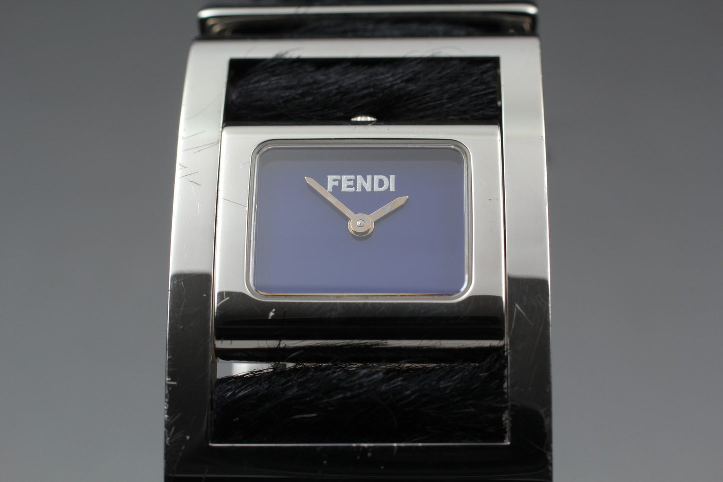 Near MINT w/ Card Fendi Gyro F5000 Purple Black Quartz 19mm Ladies Watch JAPAN