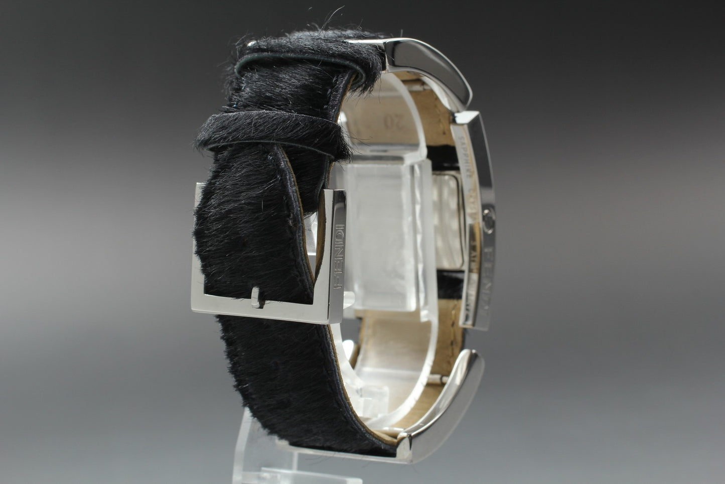 Near MINT w/ Card Fendi Gyro F5000 Purple Black Quartz 19mm Ladies Watch JAPAN