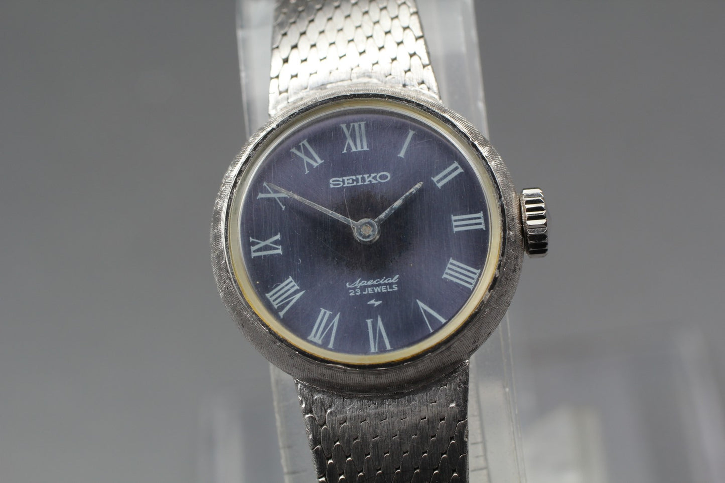 1971 Exc+5 Seiko Special 1140-0170 Blue Roman 23J Manual 20mm Ladies Watch JAPAN