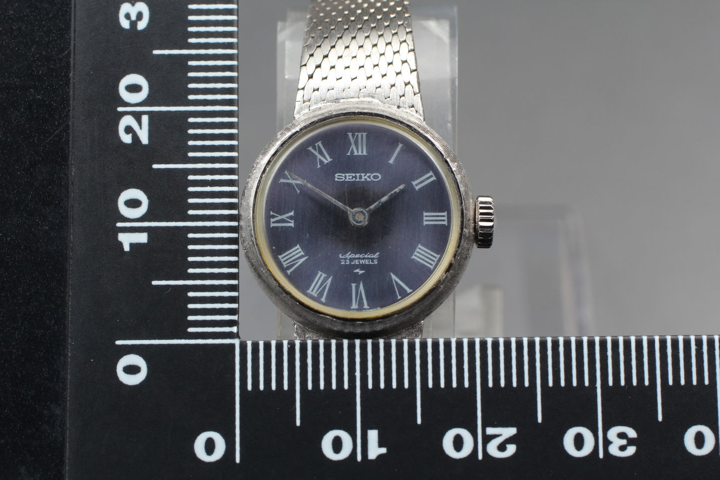 1971 Exc+5 Seiko Special 1140-0170 Blue Roman 23J Manual 20mm Ladies Watch JAPAN