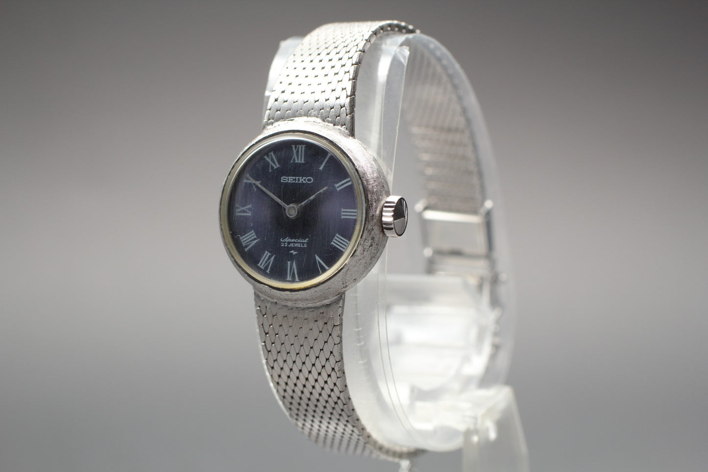 1971 Exc+5 Seiko Special 1140-0170 Blue Roman 23J Manual 20mm Ladies Watch JAPAN