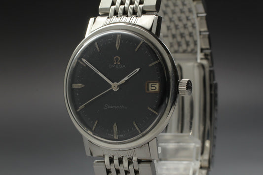 OH 1964 Near MINT OMEGA Seamaster 132.015 Cal.610 Black Manual 34mm Men's Watch
