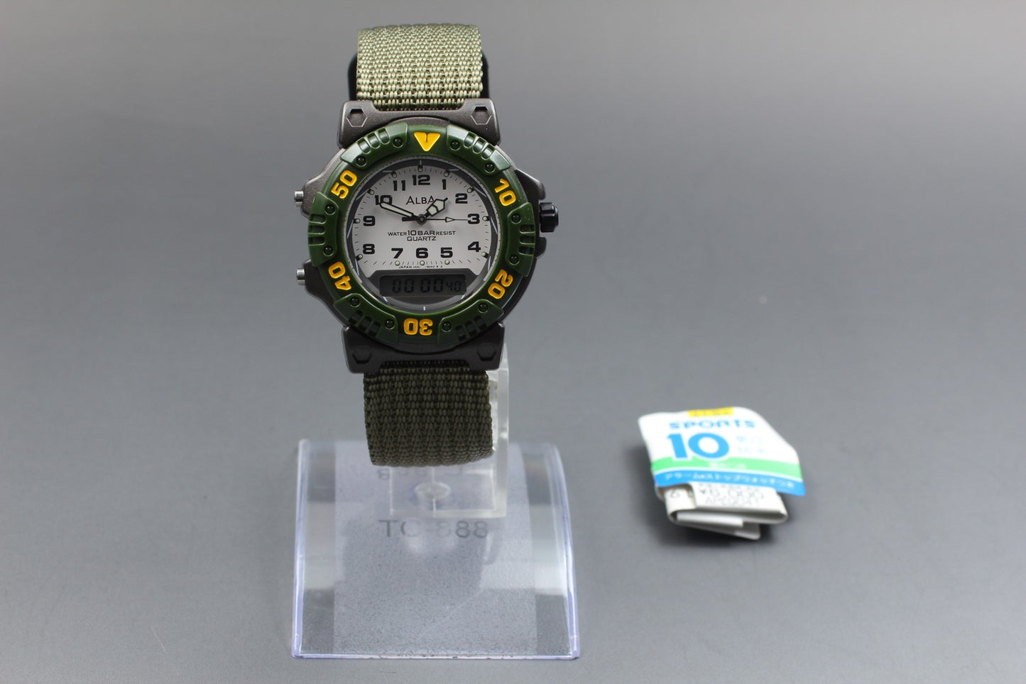 Nos [Top MINT / Paper] SEIKO Alba V041-6020 100m Military Ana Digi Men's Watch