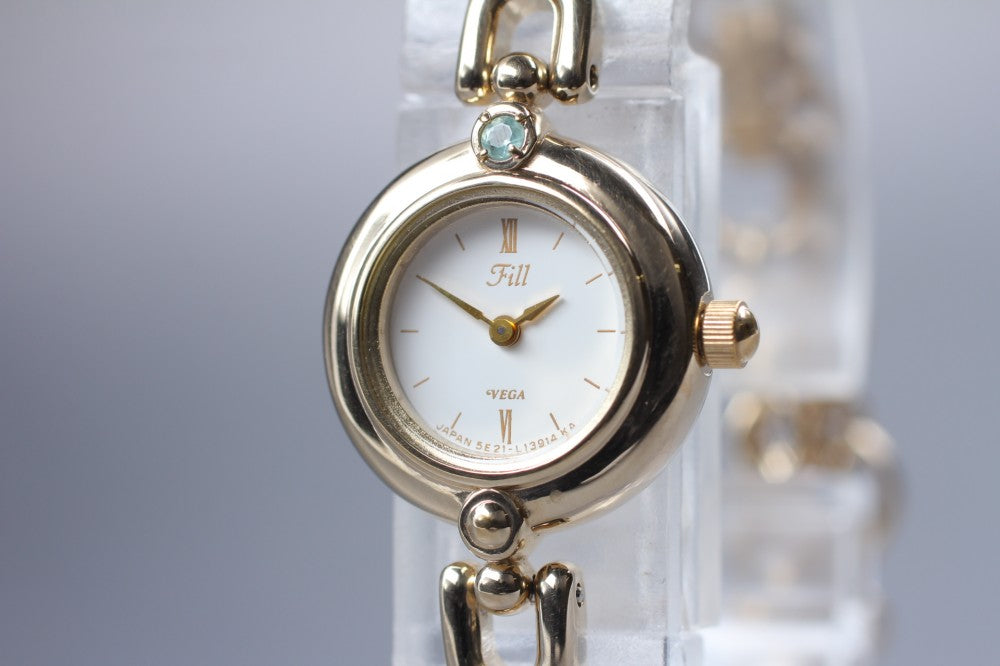 Near MINT CITIZEN Fill 5E21-L06686 White Quartz 18mm Ladies Watch