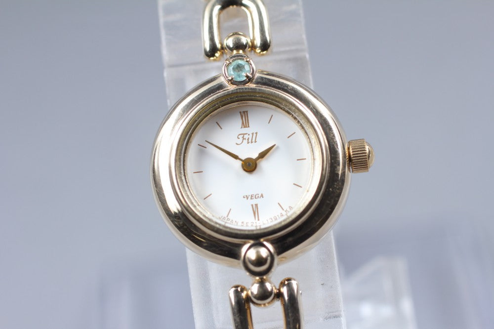 Near MINT CITIZEN Fill 5E21-L06686 White Quartz 18mm Ladies Watch