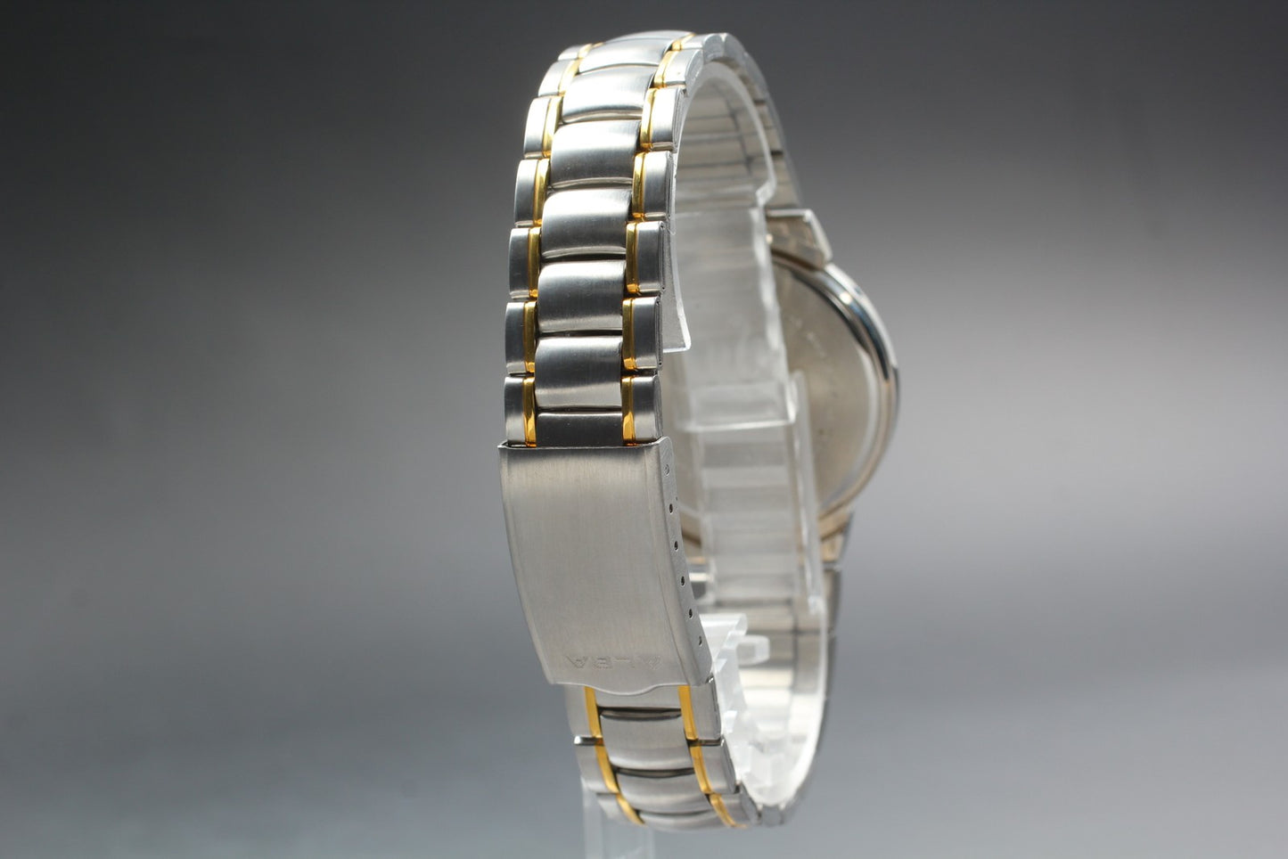 MINT w/ Tag Seiko Alba V671-6A10 Gold Silver Quartz 34mm Men's Watch From JAPAN