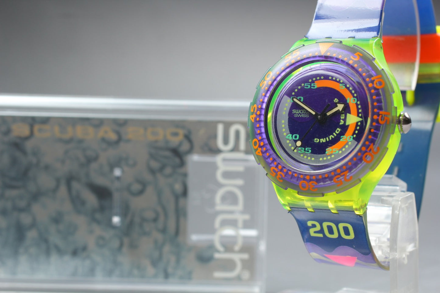 Exc+5 Full Set Swatch 1992 Scuba 200m Coming Tide SDJ100 Quartz 38mm Men's Watch