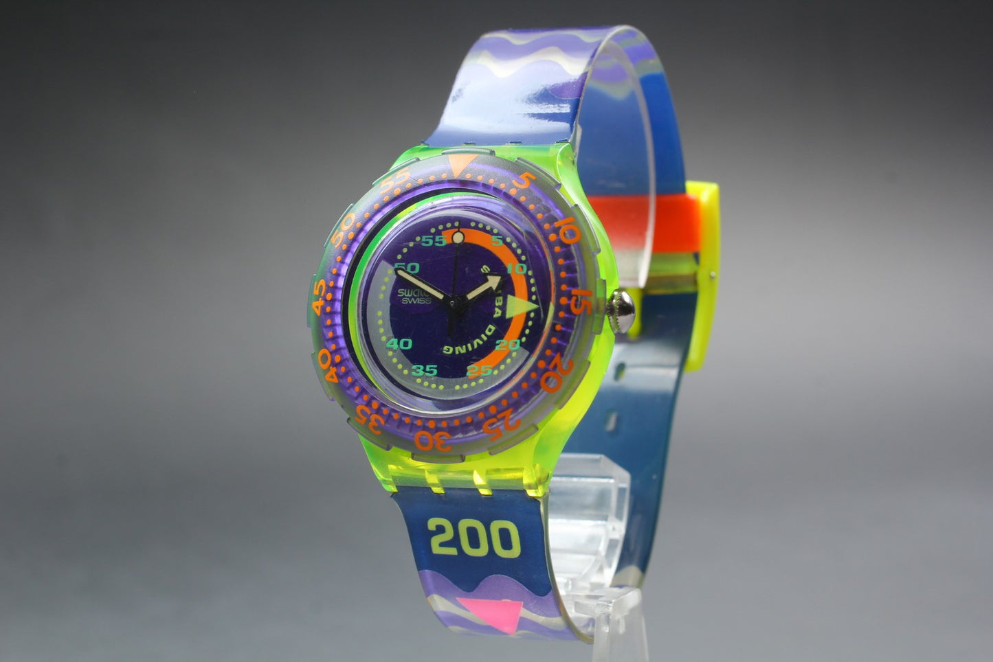 Exc+5 Full Set Swatch 1992 Scuba 200m Coming Tide SDJ100 Quartz 38mm Men's Watch