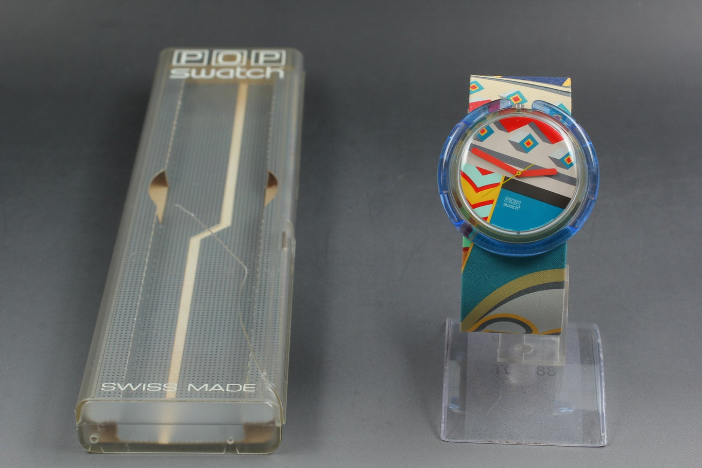 Near MINT w/ Rare Box Pop Swatch Matin A Tanger PWK177 Quartz 47mm Men's Watch