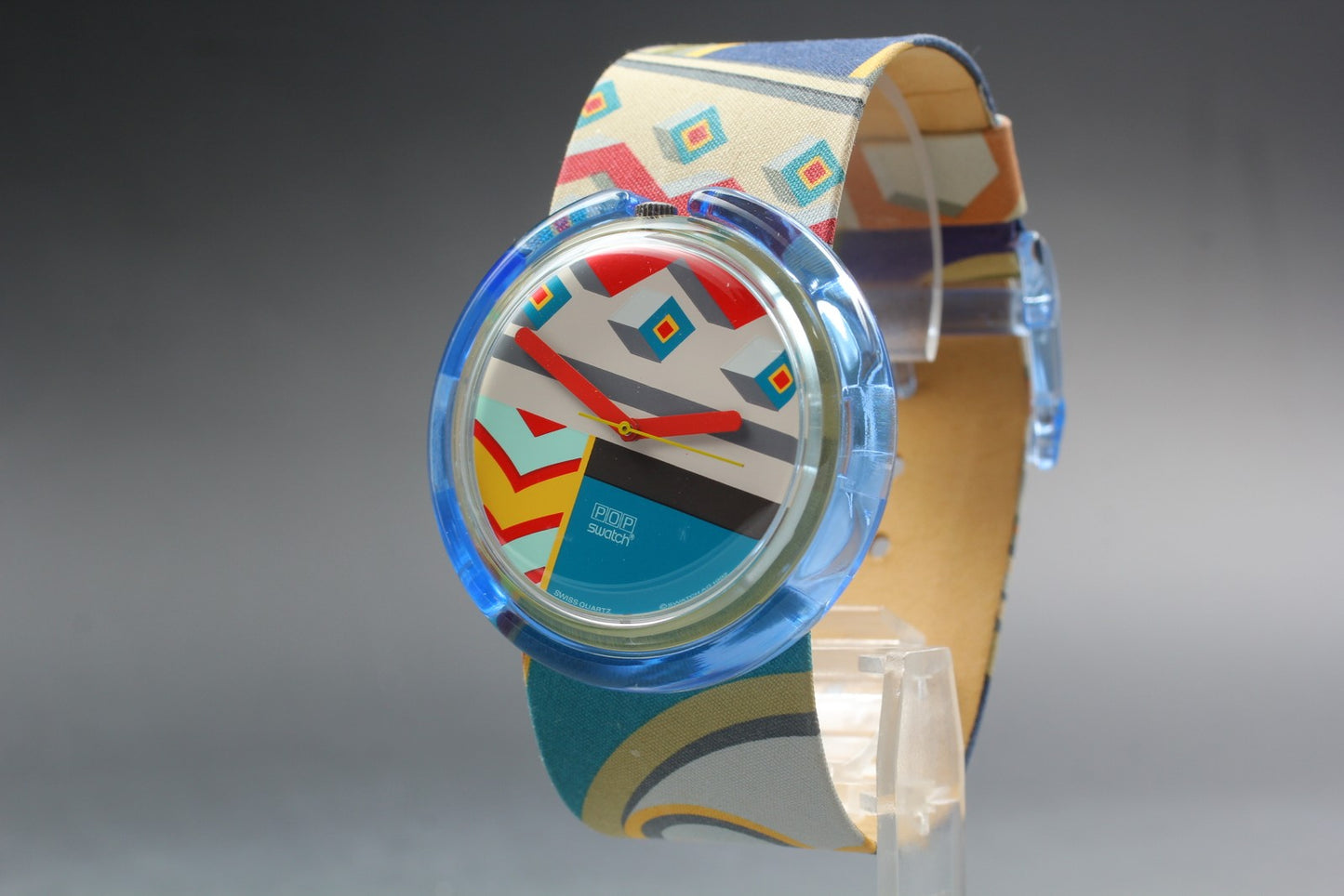 Near MINT w/ Rare Box Pop Swatch Matin A Tanger PWK177 Quartz 47mm Men's Watch
