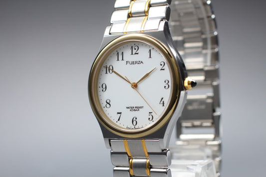 MINT w/ Tag Orient Fuerza C752G1-60 White Arabic Quartz 33mm Men's Watch JAPAN