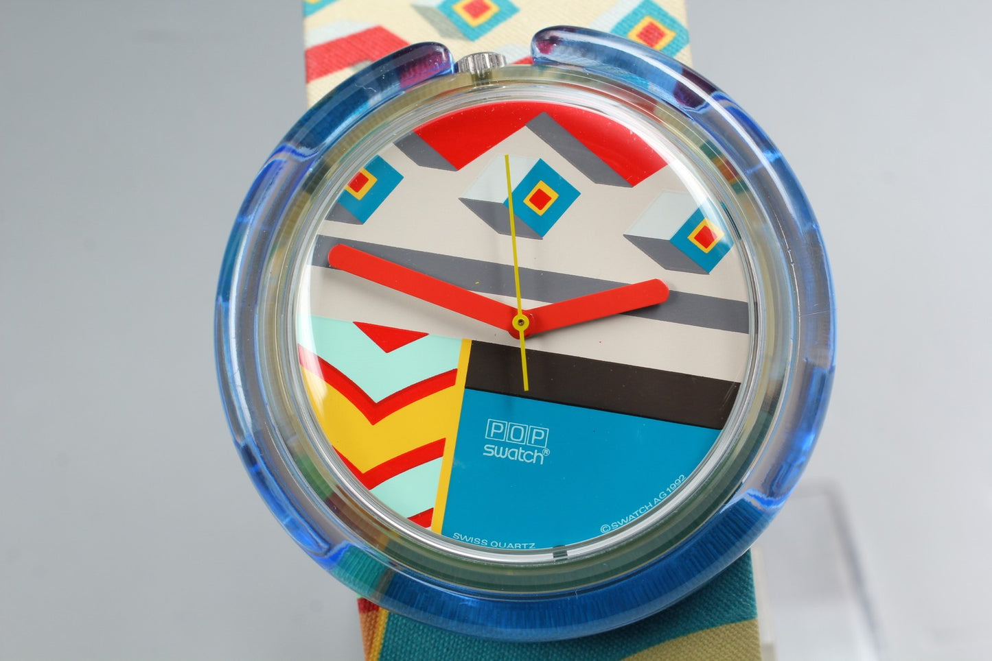 Near MINT w/ Rare Box Pop Swatch Matin A Tanger PWK177 Quartz 47mm Men's Watch