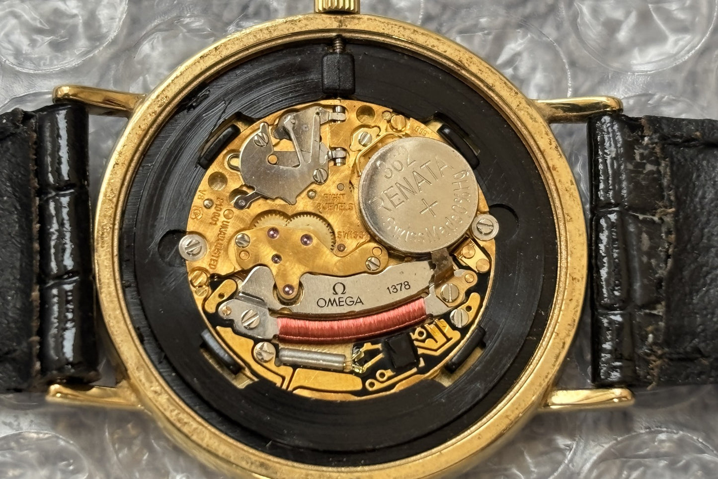 1989 [Near MINT] OMEGA De Ville 195.0075.2 Cal.1378 Gold Quartz 32mm Men's Watch