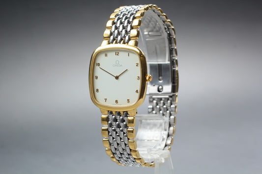 1989 Near MINT OMEGA De Ville 395.0877.2 Cal.1378 Square Quartz 30mm Men's Watch