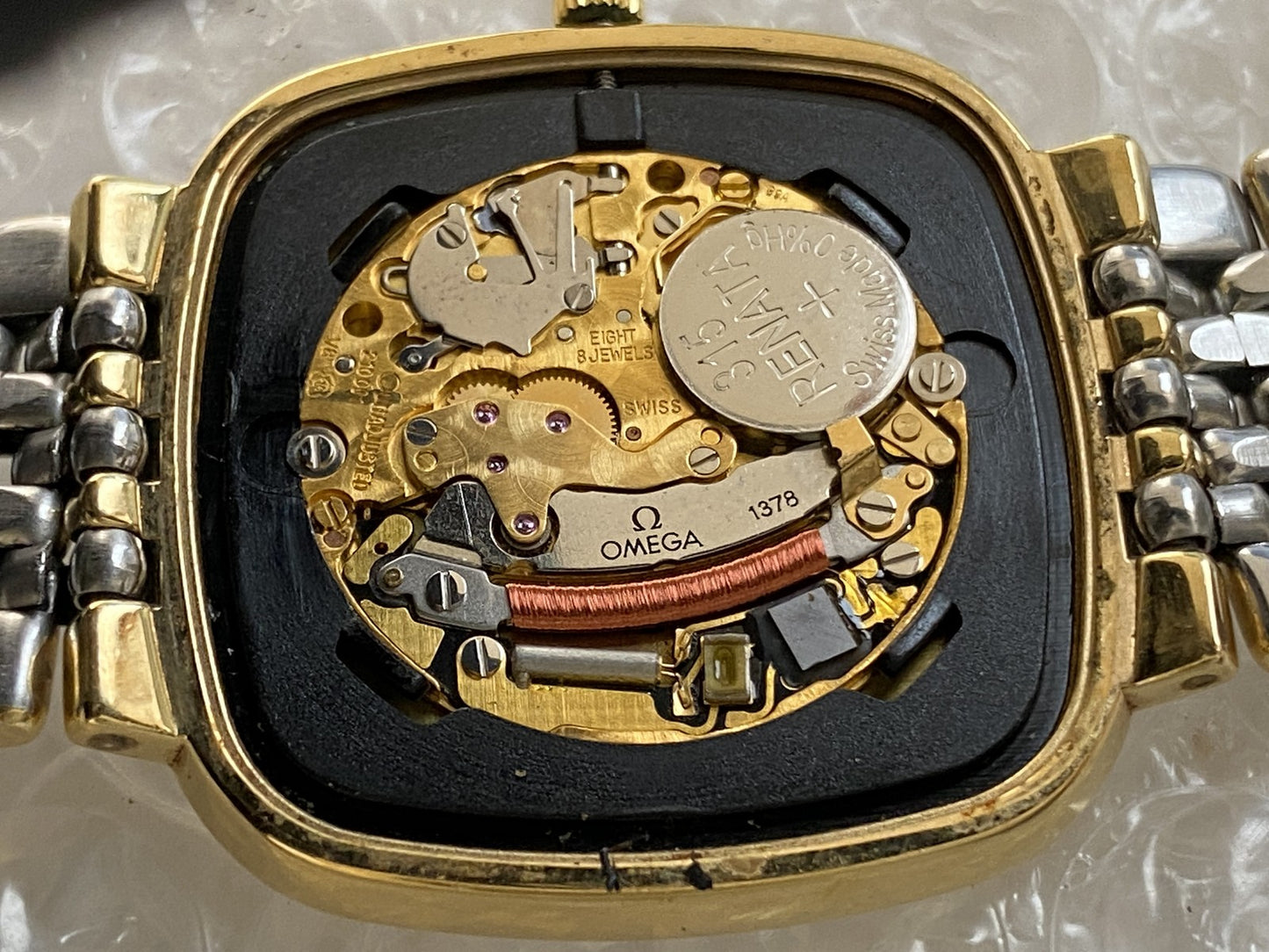 1989 Near MINT OMEGA De Ville 395.0877.2 Cal.1378 Square Quartz 30mm Men's Watch