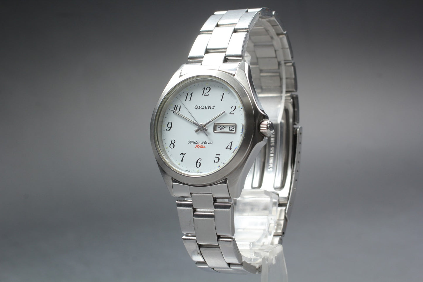 New Battery Exc+5 Orient UGOQ-CO Kanji Day Date 100m Quartz 36mm Men's Watch