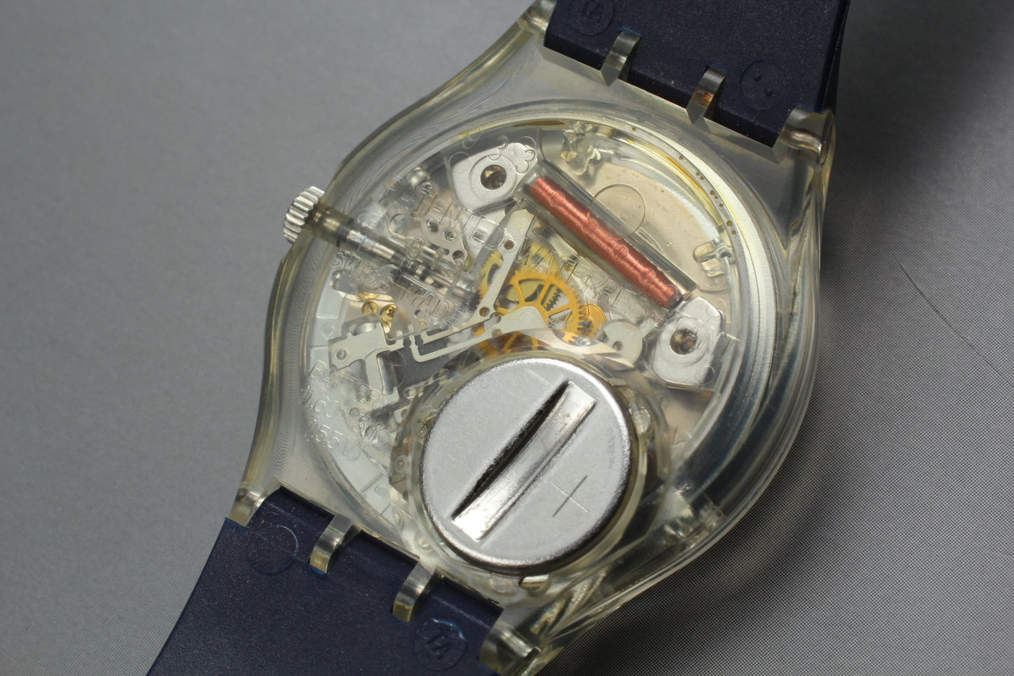 Exc+5 Swatch Blue Nite GK732 Date Date Black Quartz 34mm Men's Watch From JAPAN