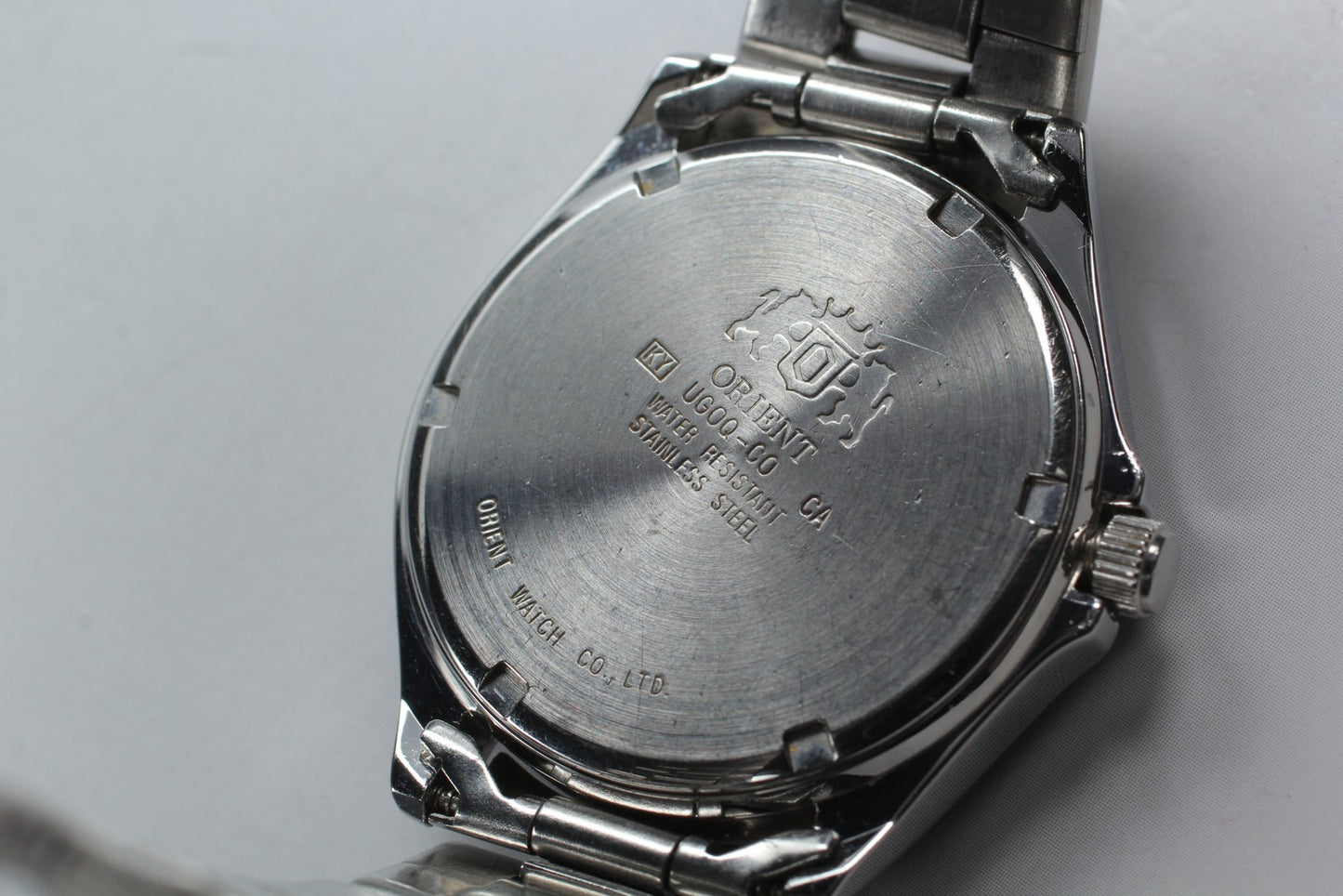 New Battery Exc+5 Orient UGOQ-CO Kanji Day Date 100m Quartz 36mm Men's Watch