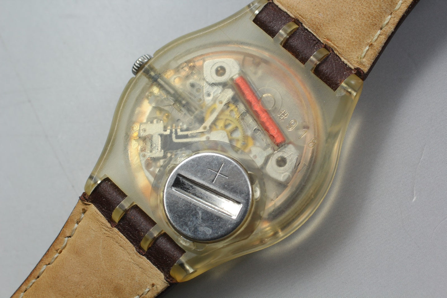 Exc+5 Swatch Blue Conker GE704 Day Date Quartz 34mm Men's Swiss Watch 2009