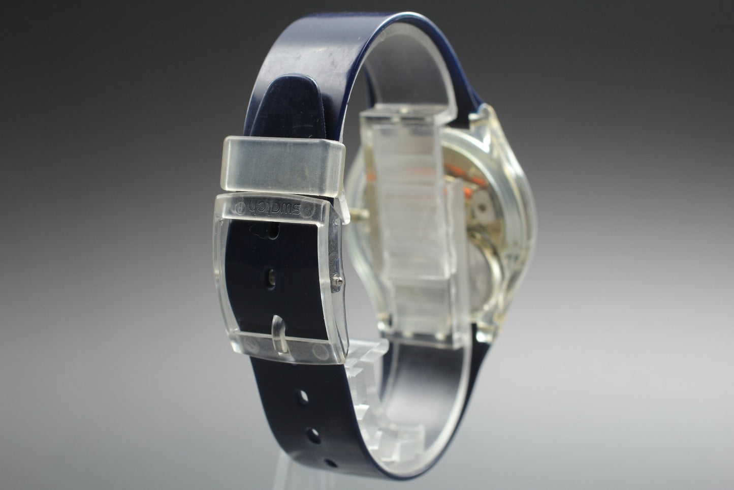 Exc+5 Swatch Blue Nite GK732 Date Date Black Quartz 34mm Men's Watch From JAPAN