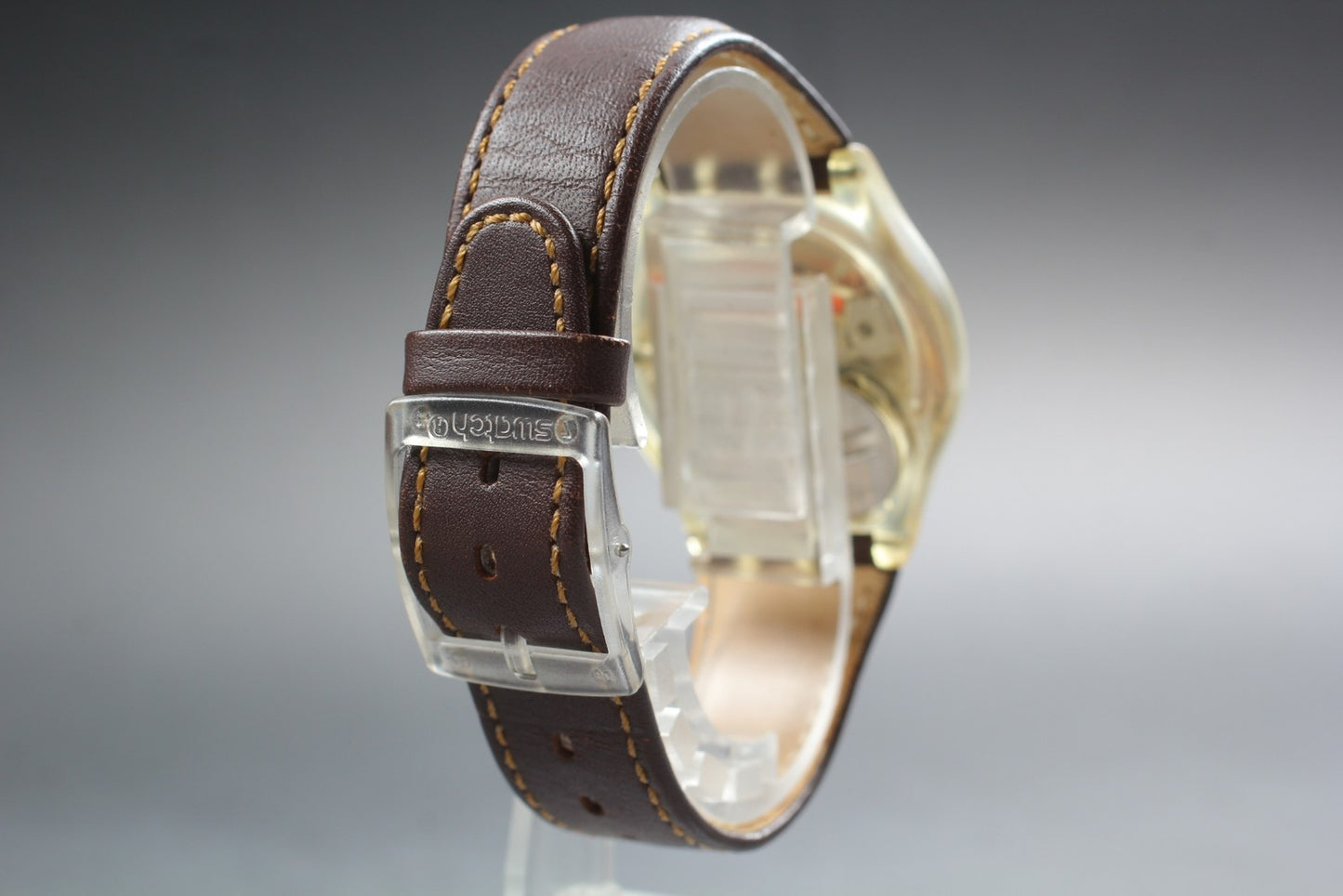 Exc+5 Swatch Blue Conker GE704 Day Date Quartz 34mm Men's Swiss Watch 2009