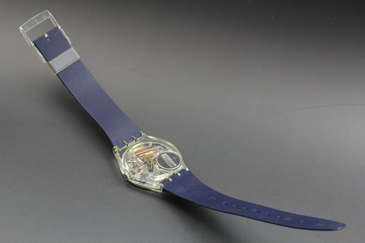 Exc+5 Swatch Blue Nite GK732 Date Date Black Quartz 34mm Men's Watch From JAPAN