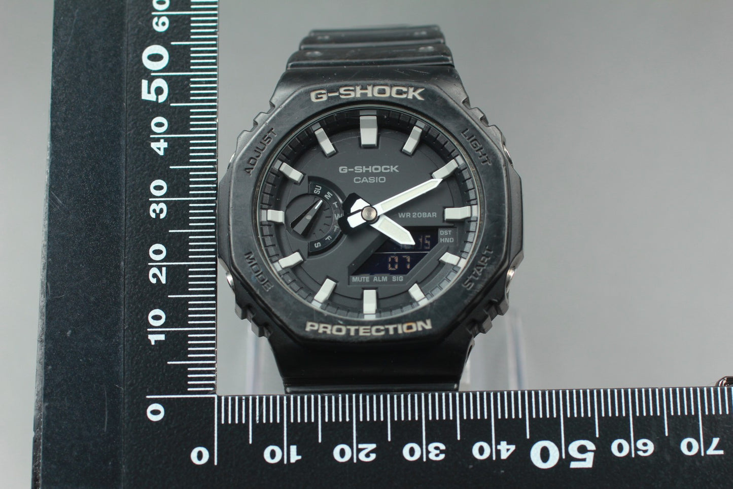 Exc+5 w/ Case Casio G-shock GA-2100 5611 Ana-digi Black 45mm Men's Digital Watch