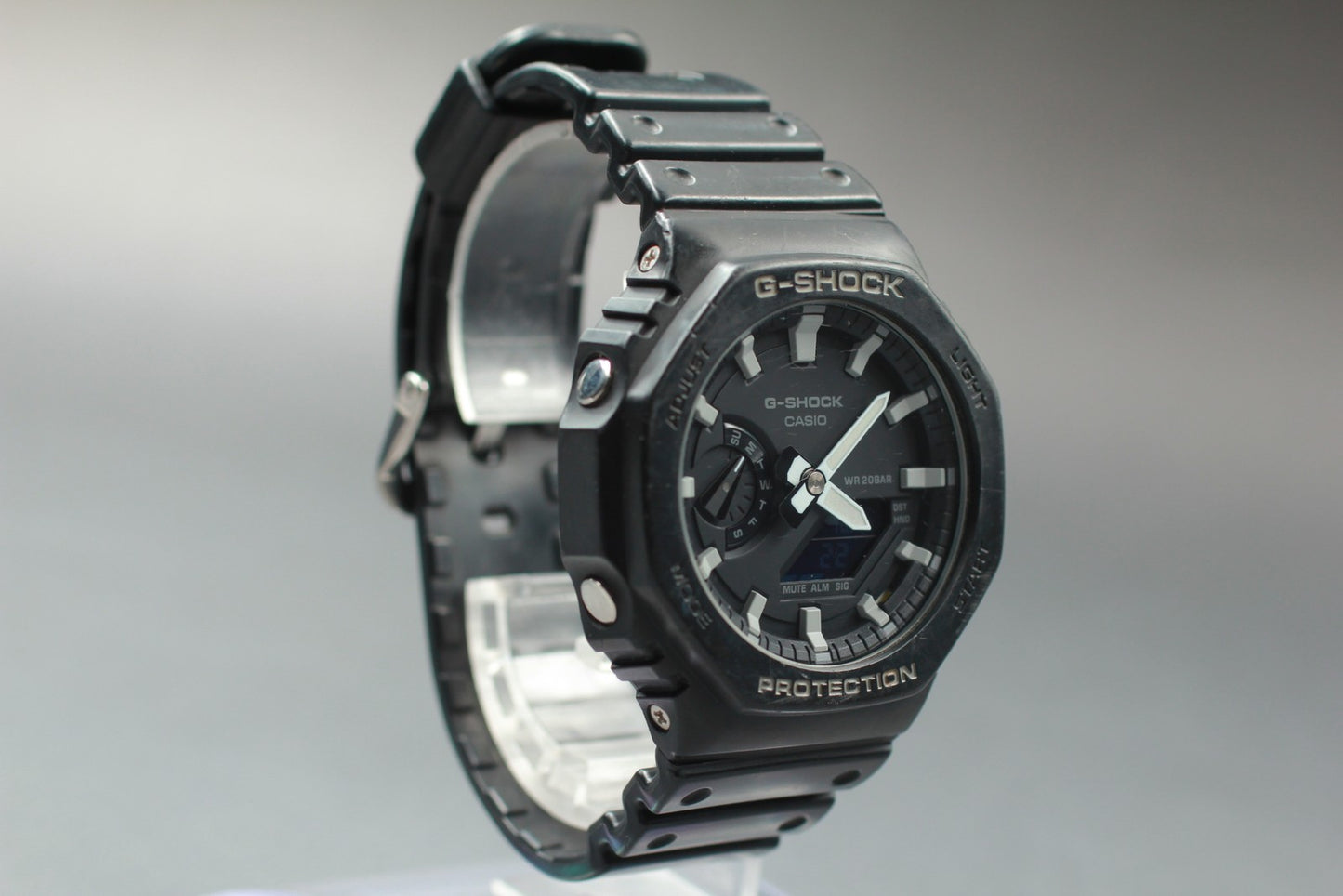 Exc+5 w/ Case Casio G-shock GA-2100 5611 Ana-digi Black 45mm Men's Digital Watch