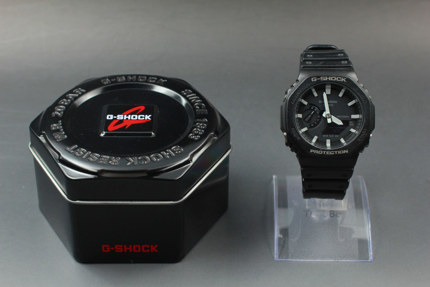 Exc+5 w/ Case Casio G-shock GA-2100 5611 Ana-digi Black 45mm Men's Digital Watch