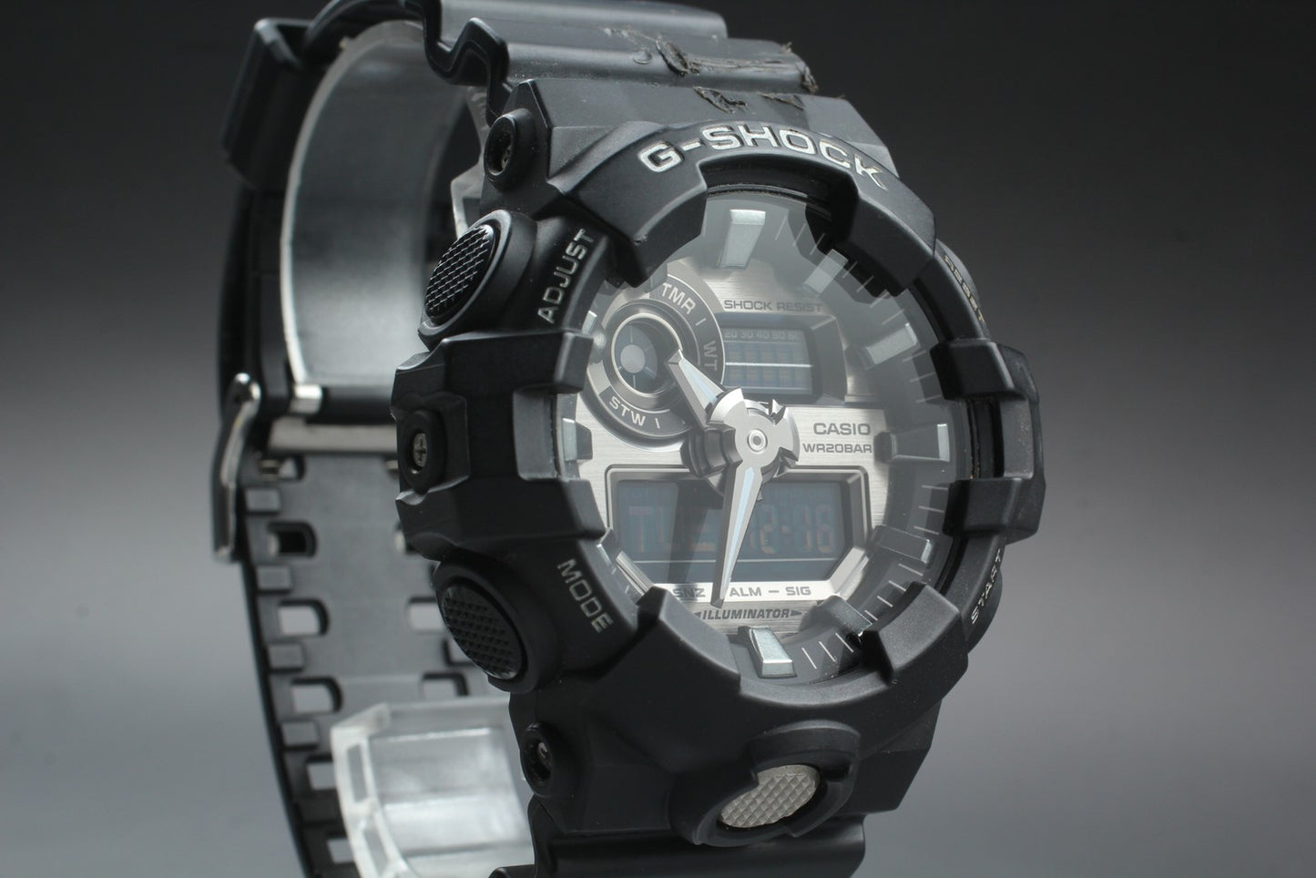 Exc+5 Casio G-shock GA-710 5522 Black Ana Digi Quartz Digital Men's Watch JAPAN