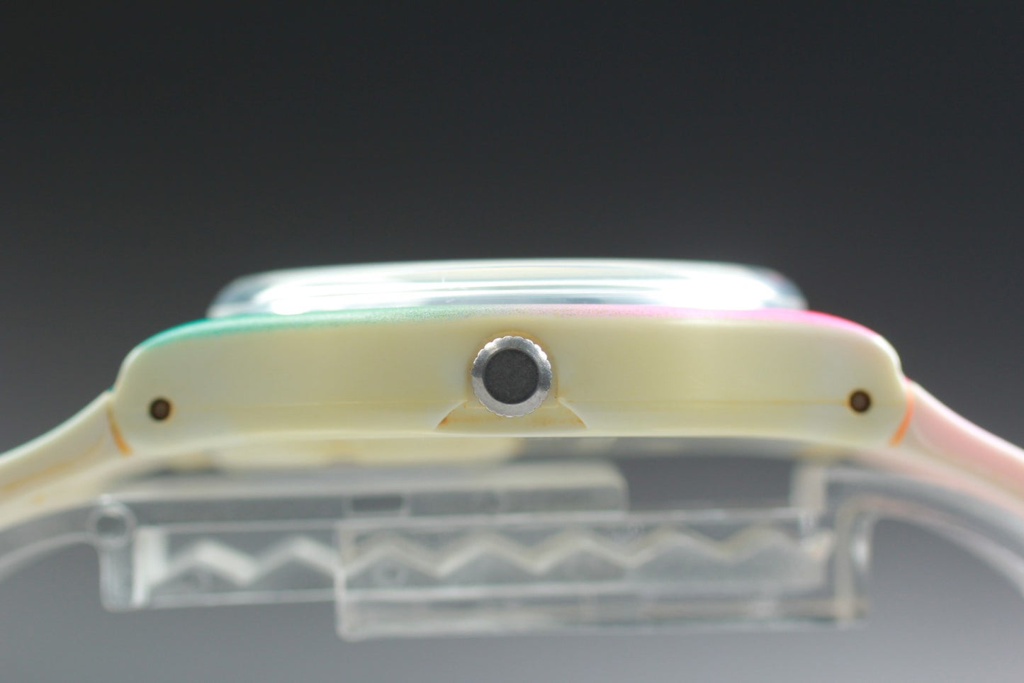 Exc+5 Swatch Transition GZ248 White Dial Red Blue Quartz 34mm Men's Watch 2011