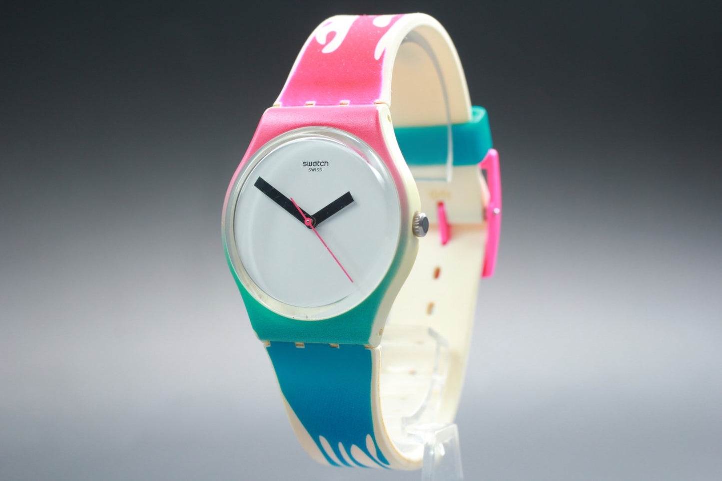 Exc+5 Swatch Transition GZ248 White Dial Red Blue Quartz 34mm Men's Watch 2011