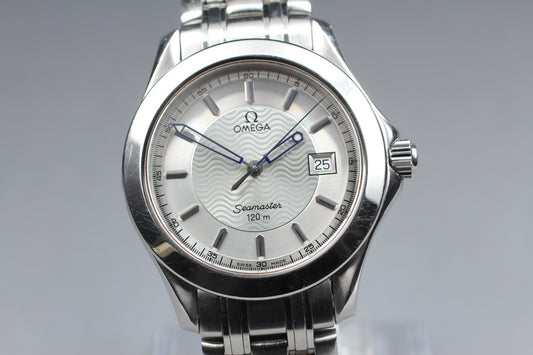 Near MINT OMEGA Seamaster 120m 196.1501 Cal.1438 Silver Quartz 36mm Men's Watch