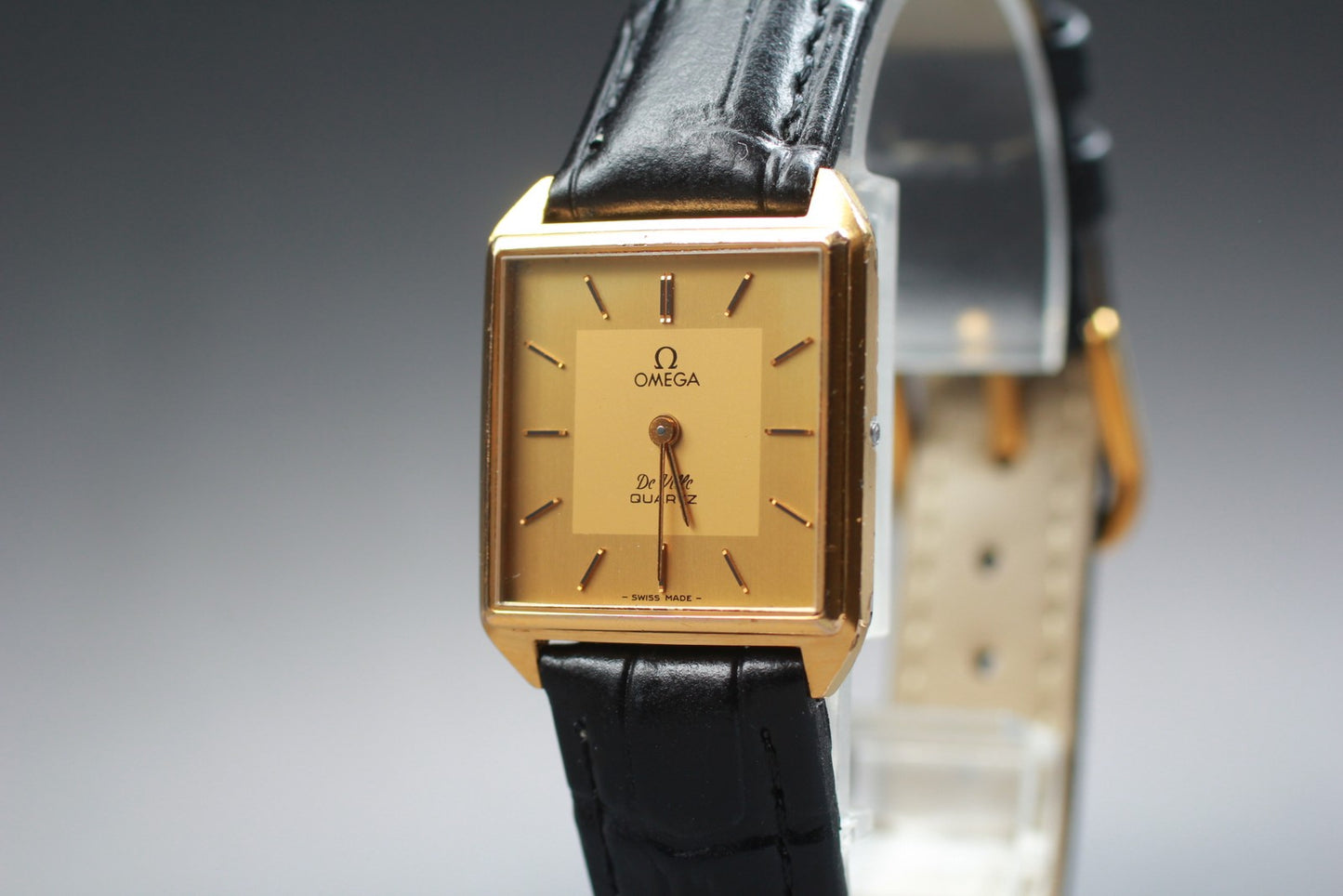 Near MINT OMEGA De Ville 591.0087 Cal.1365 Gold Push Crown Quartz Men's Watch