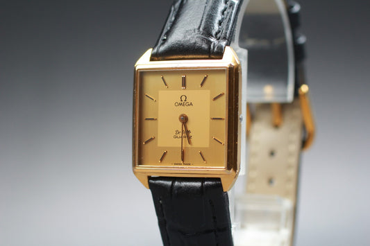 Near MINT OMEGA De Ville 591.0087 Cal.1365 Gold Push Crown Quartz Men's Watch