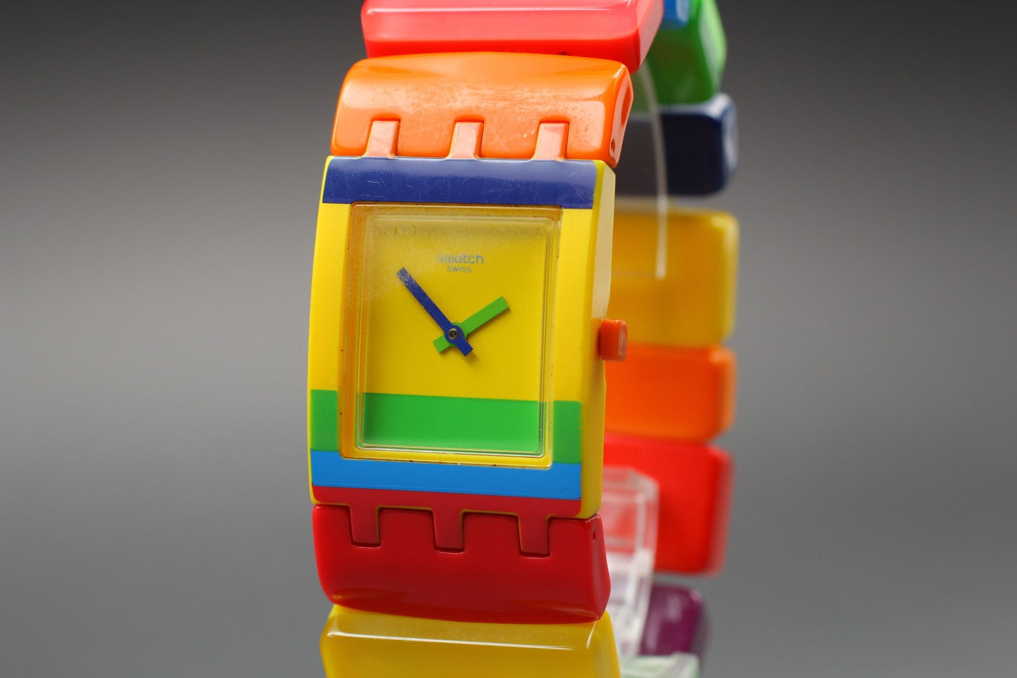 Exc+5 Swatch Colorido SUBJ101 Colorfull Band Quartz Unisex 24mm Watch From JAPAN