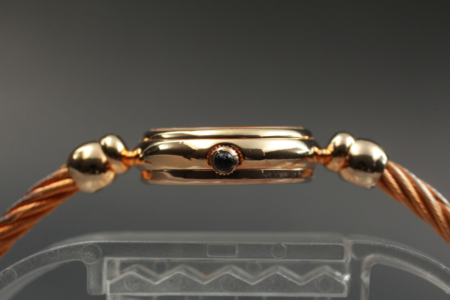 Exc+5 Vintage GUCCI 2700.2.L Black Dial Gold Wire Quartz 20mm Ladies Watch JAPAN