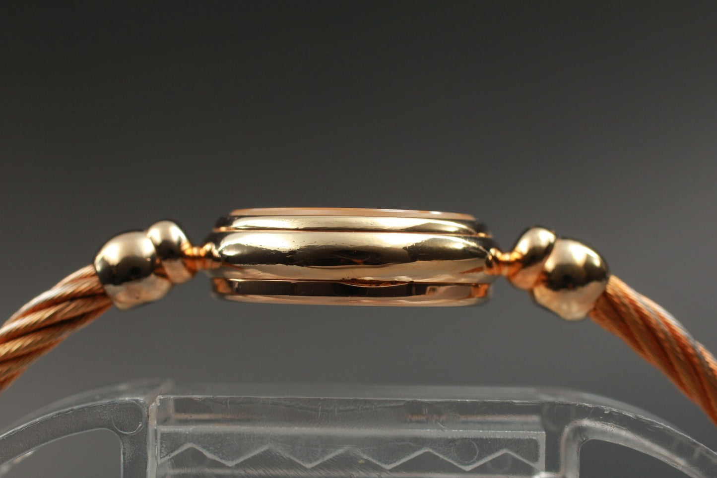 Exc+5 Vintage GUCCI 2700.2.L Black Dial Gold Wire Quartz 20mm Ladies Watch JAPAN