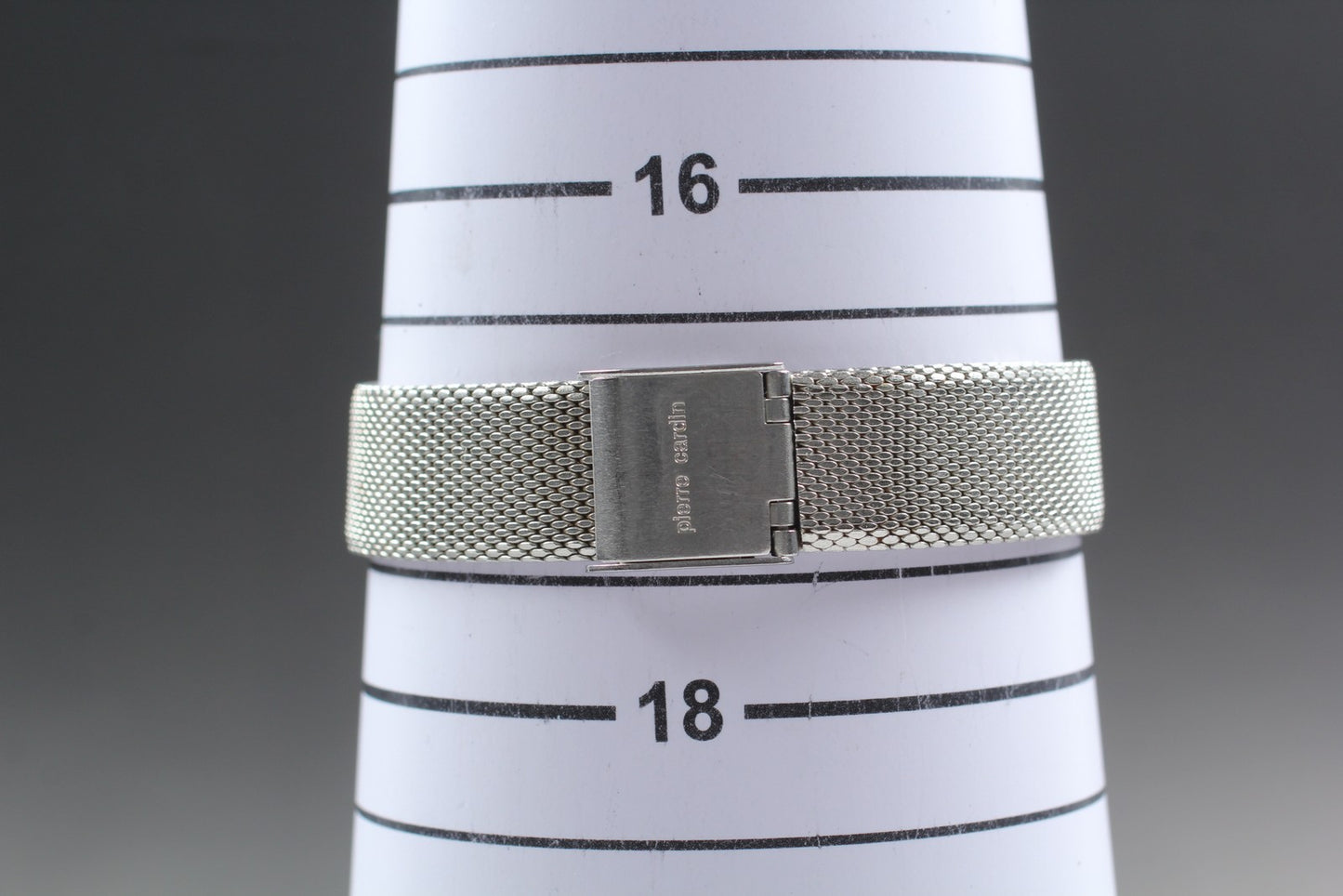 Near MINT Pierre Cardin 43312 Black Cross Dial Silver Quartz 29mm Ladies Watch