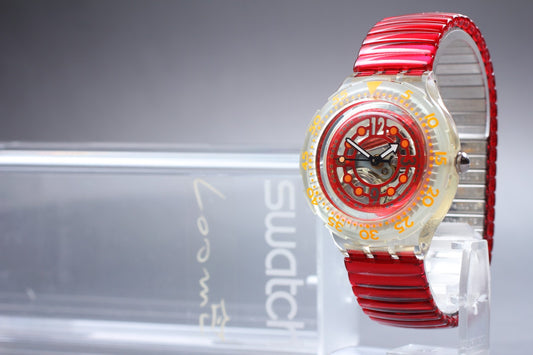 Full Set [Near MINT] Swatch Red Marine SDK114 200m 1994 38mm Men's Watch Box