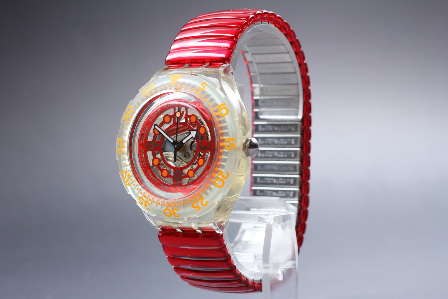 Full Set [Near MINT] Swatch Red Marine SDK114 200m 1994 38mm Men's Watch Box