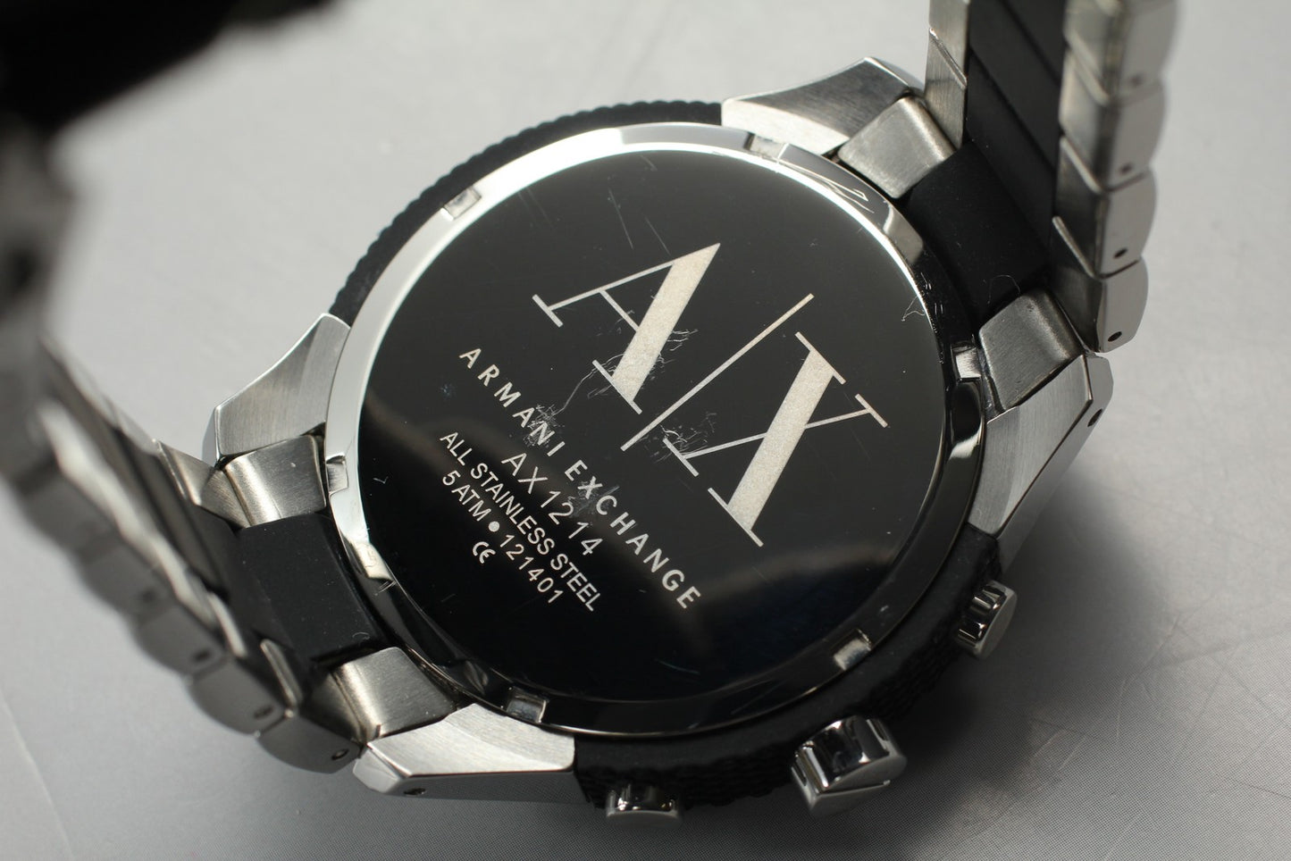Near MINT Armani Exchange AX1214 Chronograph Two-tone 47mm Men's Watch  JAPAN