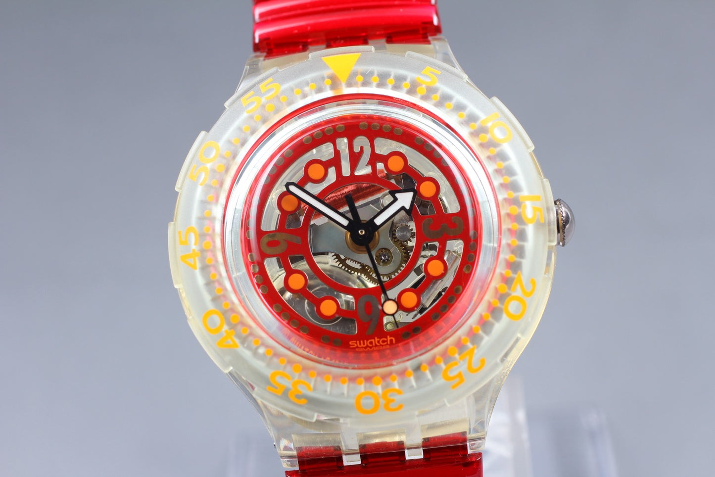 Full Set [Near MINT] Swatch Red Marine SDK114 200m 1994 38mm Men's Watch Box