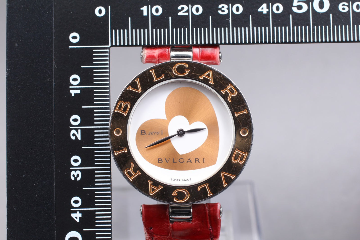 Exc+5 BVLGARI B.zero1 BZP35S Double Heart 18K Gold Bezel 35mm Qz Ladies Watch