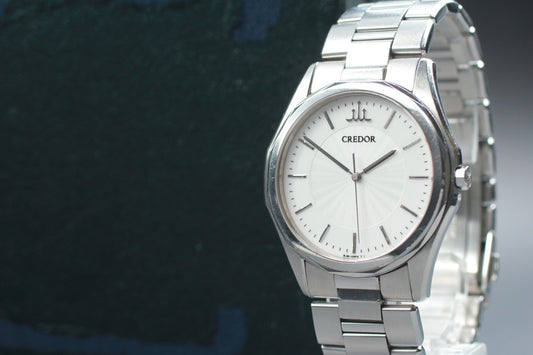 N MINT Box Paper / Seiko Credor Signo 8J81-0AF0 High Accuracy Quartz Men's Watch