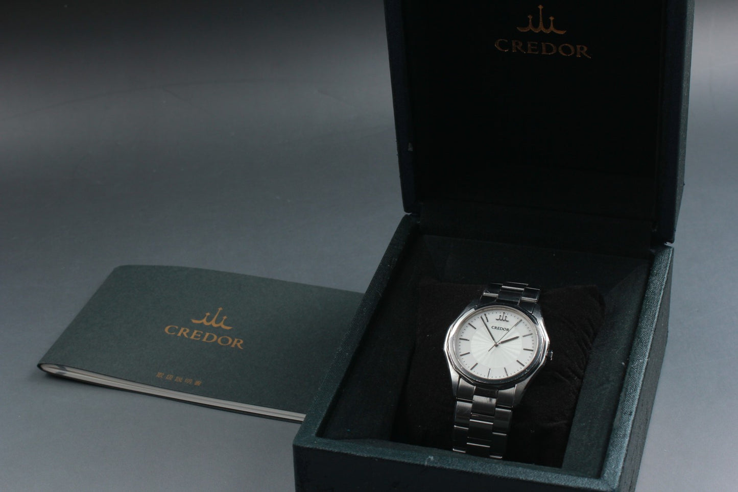 N MINT Box Paper / Seiko Credor Signo 8J81-0AF0 High Accuracy Quartz Men's Watch