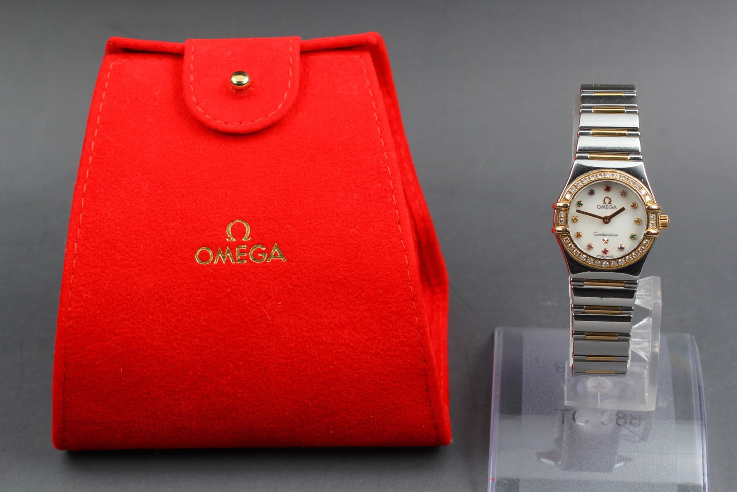 N MINT OMEGA Constellation Mini Iris 895.1243 Cal.1456 Diamond Qz Ladies Watch