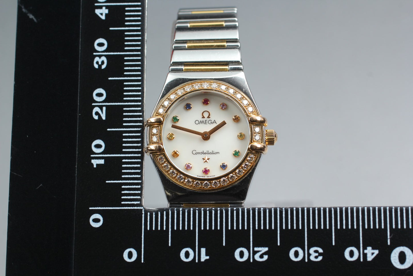 N MINT OMEGA Constellation Mini Iris 895.1243 Cal.1456 Diamond Qz Ladies Watch