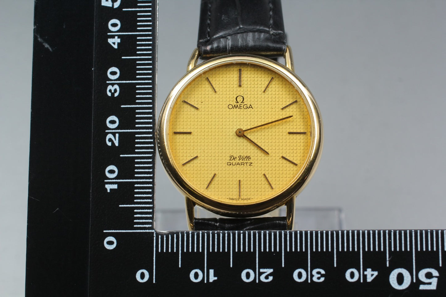 Vintage [Exc+5] OMEGA De Ville 1351 Gold Quartz Push Crown 33mm Men's Watch