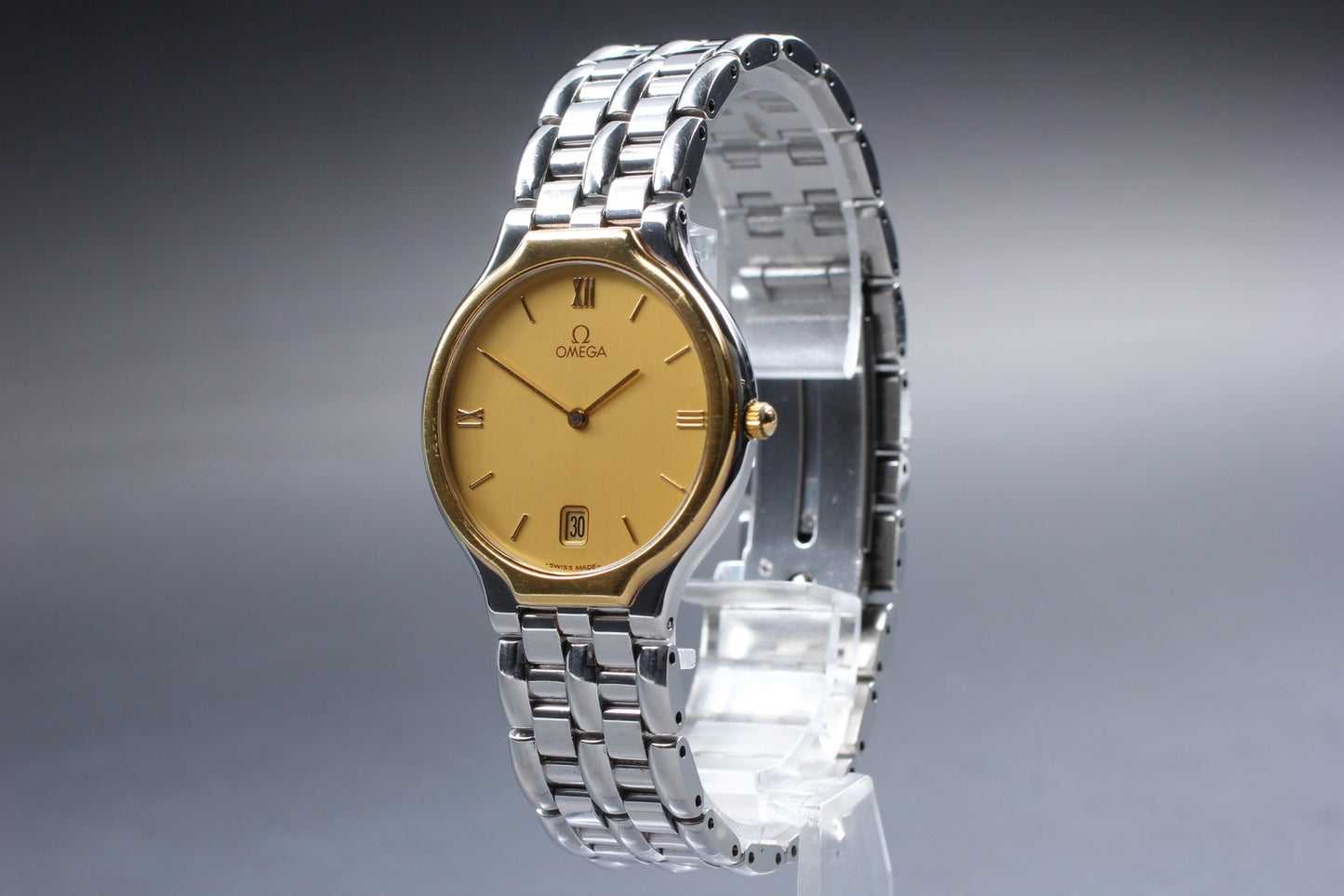 Near MINT OMEGA De Ville Symbol 196.0316 Cal.1436 18K Quartz 32mm Men's Watch